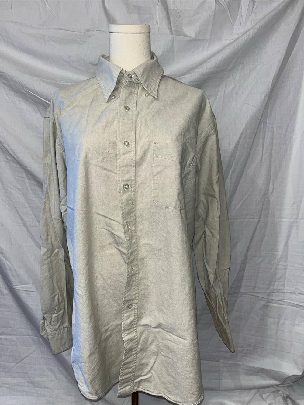 L.L. Bean Men's Light Gray Button-Down Shirt